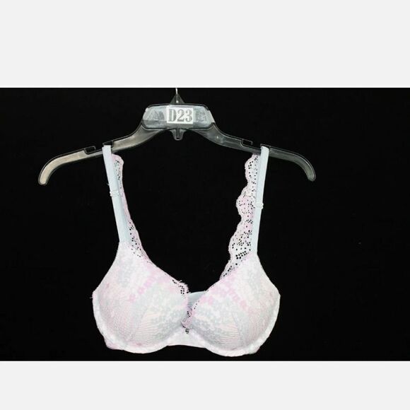 VICTORIA'S SECRET DREAM ANGEL PADDED PLUNGE LACE LAVENDAR GRAY 32D - Picture 7 of 9